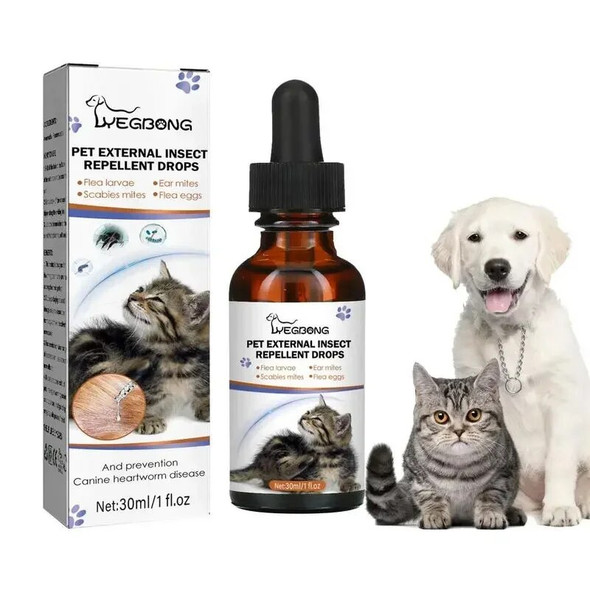 30ml Pets Dog Cat Anti-Flea Drops Insecticides Flea Lice Insect Remover Spray Flea And Tick Concentrate Formula Pet Flea Remover