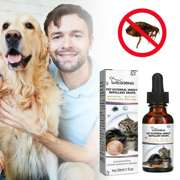 30ml Pets Dog Cat Anti-Flea Drops Insecticides Flea Lice Insect Remover Spray Flea And Tick Concentrate Formula Pet Flea Remover