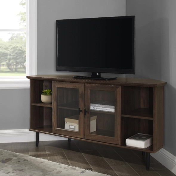 Manor Park Glass Door Corner TV Stand for TVs up to 55", Grey Wash living room furniture tv stand cabinet Manor Park Glass Door Corner TV Stand for TVs up to 55", Grey Wash living room furniture tv stand cabinet