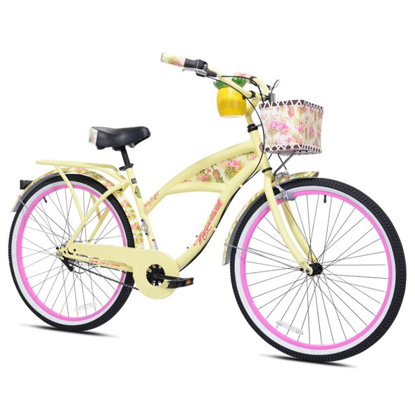 2023 New Kent 26" Margaritaville Women's 3-Speed Cruiser Bike, Yellow