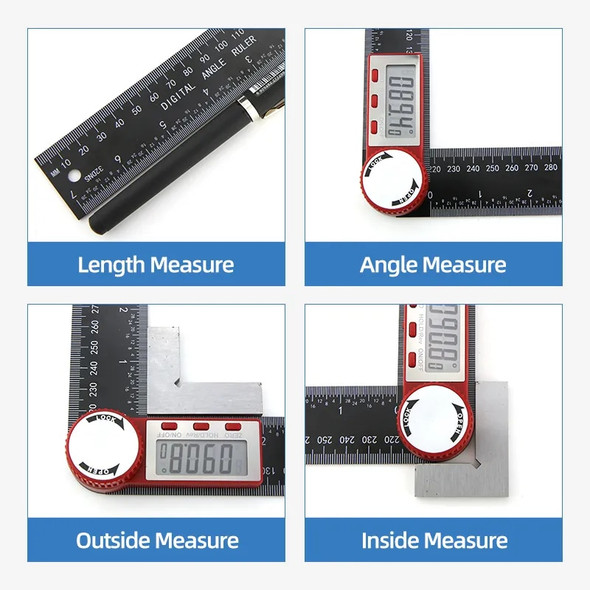Digital Protractor Digital Angle Ruler Metric Goniometer 360 Degree Stainless Steel Right Angle Protractor Measuring Tool meter Digital Protractor Digital Angle Ruler Metric Goniometer 360 Degree Stainless Steel Right Angle Protractor Measuring Tool meter