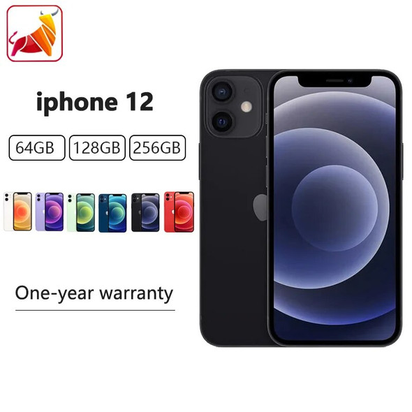 Original Apple Unlocke iPhone 12 Face ID 6.1" 5G RAM 64GB/128GB/256GB ROM Smartphone OLED Screen A14 cellphone