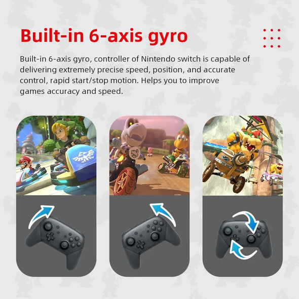 Joy Pad Switch Pro Controllers Compatible with Switch/OLED/Lite,Wireless Switch Controller Somatosensory and Immersive Vibration