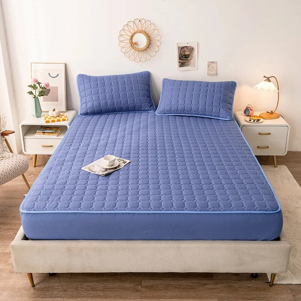 Skin friendly matte thickened cotton fitted sheet, Elastic Band Fitted Sheet Soft Comfort Mattress Protector