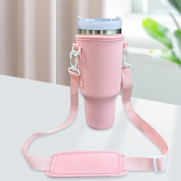 Water Bottle Carrier Bag Compatible with Stanley 40oz Tumbler with Handle, Water Bottle Holder with Adjustable Shoulder Strap