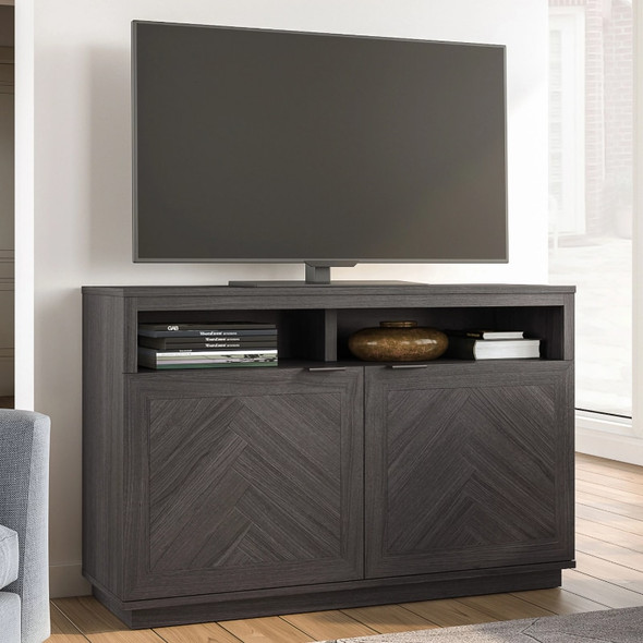 Better Homes & Gardens Herringbone TV Stand For TVs up to 55”, Gray modern tv stand  tv cabinet living room furniture