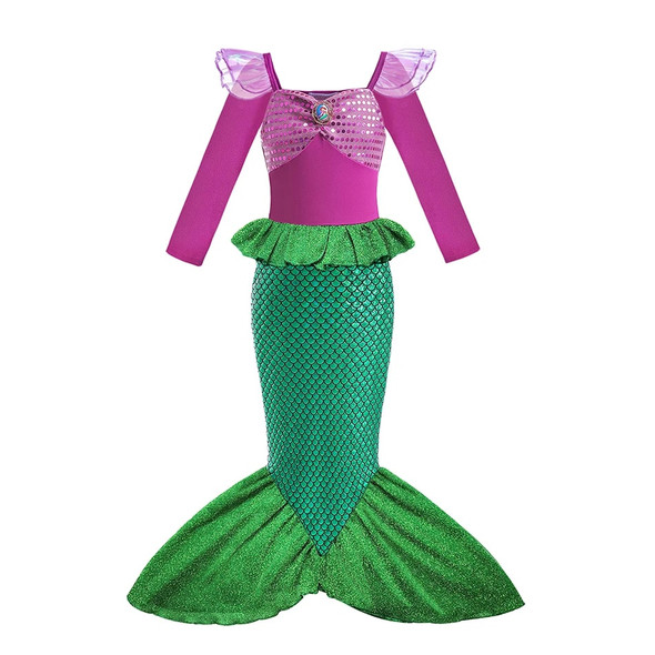 Disney Rapunzel Princess Dress for Children Birthday Carnival Halloween Party Fancy Girls Clothes Mermaid Frozen Cosplay Costume