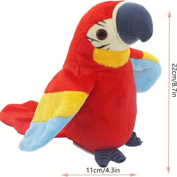 Talking Macaw Parrot Repeat What You Say Stuffed Animal Plush Toy Electronic Record Animated Bird Speaking Parrot Pet Plush Toys