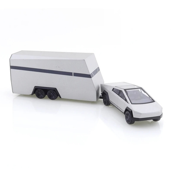 XCarToys 1/64 Tesla Cybertruck with Trailer Alloy Diecast Model Car Toy Collection Gift Boy 12+y Diecasts & Toy Vehicles