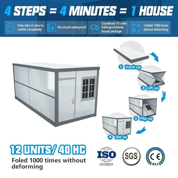 Foldable Easy Assemble House 20ft 40ft Modular Folding Container House Camping Foldable Small Tiny Container House Home Office Foldable Easy Assemble House 20ft 40ft Modular Folding Container House Camping Foldable Small Tiny Container House Home Office