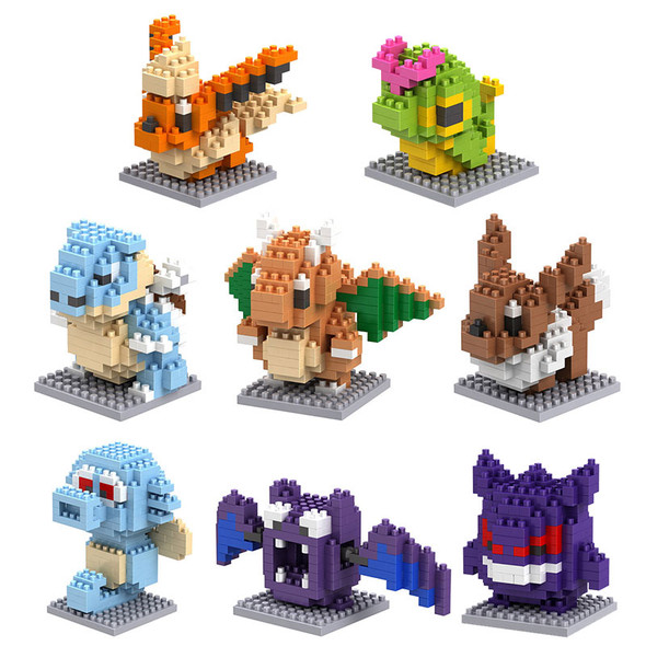 Pokemon Small Building Pokemon Nanoblock Cartoon Pikachu Animal Model Education Game Graphics Pokemon Toys For Kids Birthday