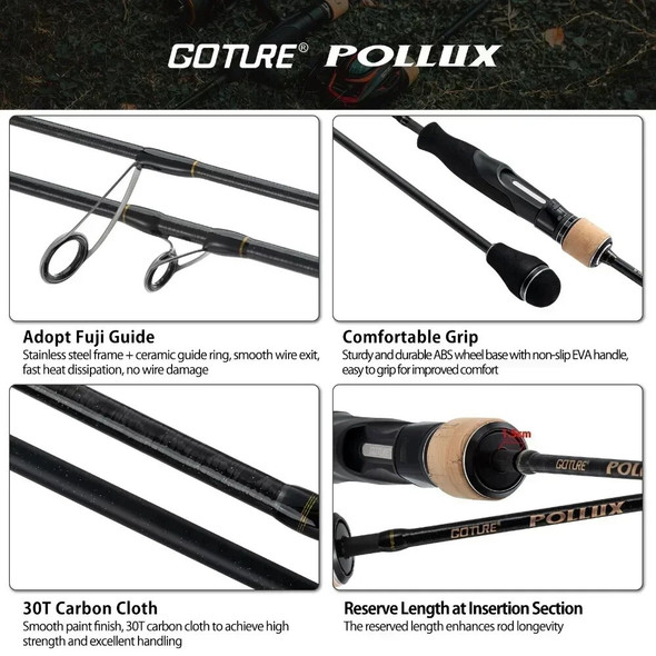 Goture POLLUX Slow Jigging Rod 1.83M/1.98M 6ft/6.6ft Spinning/Baitcasting 30T Fuji Ring Sea Fishing Boat Fishing Rod ML/M/MH