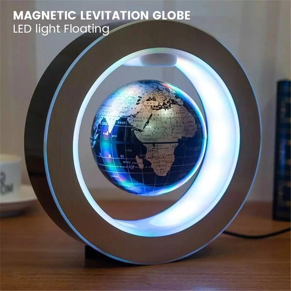 O/C Shape Levitating Lamp Magnetic Levitation Globe LED Earth Floating Lamp Rotating Globe Bedside Lights Novelty Christmas Gift