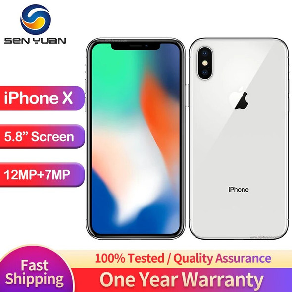 Original Unlocked Apple iPhone X 4G Mobile Phone NFC 3GB RAM 64GB/256GB ROM 5.8" OLED Screen 12MP*2+7MP A11 Hexa Core CellPhone