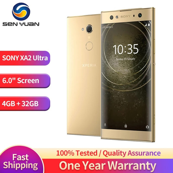 Original Sony Xperia XA2 Ultra H3213 H4233 4G Mobile Phone 6.0'' 4GB+32GB/64GB Single/Dual SIM CellPhone NFC Android SmartPhone