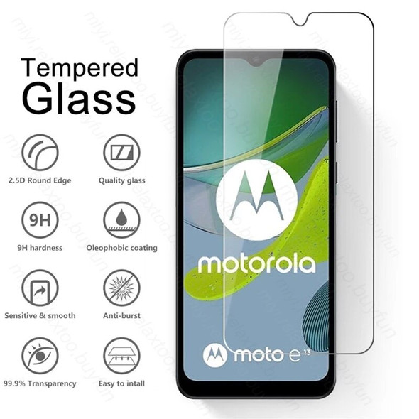 2PCS Full Tempered Protective Glass Case Cover For Motorola MotoE13 Moto E13 E 13 13E 4G 2023 6.5" Phone Screen Protector Film