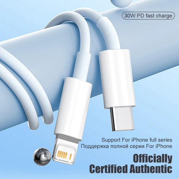 For Apple 30W Original USB C Lightning Cable For iPhone 14 13 12 11 15 Pro Max X XS XR 7 8 Plus Charger Fast Charging Wire Cord