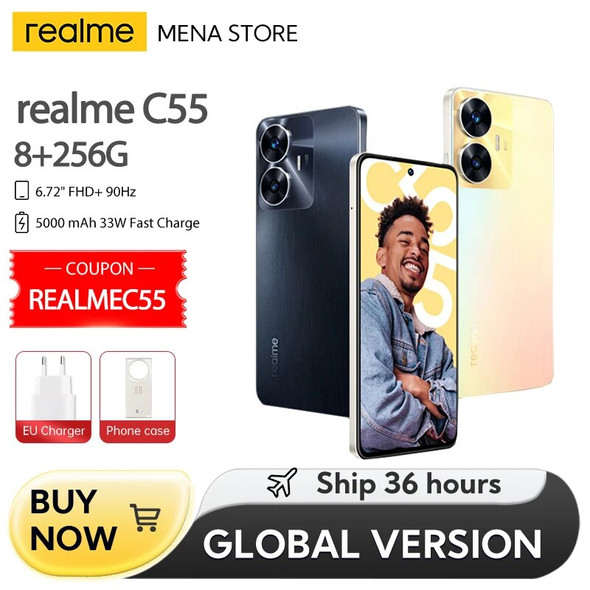 realme C55 New 64MP AI Camera Helio G88 Processor 6,72'' 90Hz Display 5000mAh Battery 33W Charge Global Version