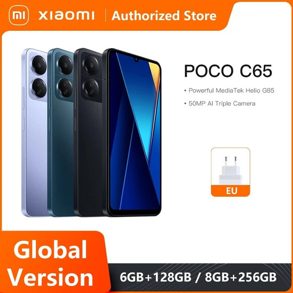 POCO C65 Global Version 128GB/256GB MediaTek Helio G85 Octa Core 5000mAh 6.74" 90Hz HD+ display 50MP Camera NFC