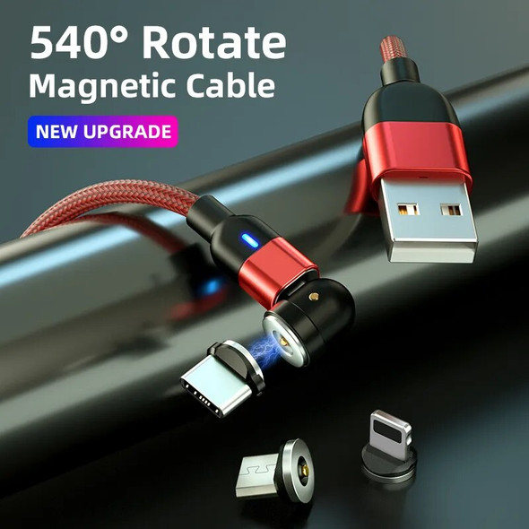 1m 2m 3m Magnetic Charger Cable Micro USB Type C Phone Charging Cable For Samsung Xiaomi USB Cord Wire 540 Degree Roating