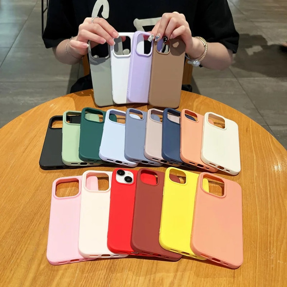 Fashion Candy Colors Soft Phone Case for IPhone 11 12 14 13 15 Pro Max 14Plus Camera Bumper Shock Protection Matte Cover Coque