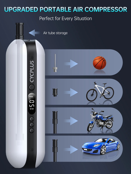 CYCPLUS Smart Air Pump Bicycle Accessories High Pressure Portable Inflator Power Bank Hand Pump for Bike Car Tyre MTB Foot Ball