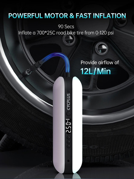 CYCPLUS Smart Air Pump Bicycle Accessories High Pressure Portable Inflator Power Bank Hand Pump for Bike Car Tyre MTB Foot Ball