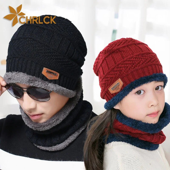 Coral Fleece Scarf Hats Winter Beanies Soft For Mens Black Warm Breathable Wool Knitted Winter Hat Letter Double Layers Caps