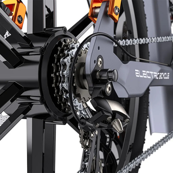 Electric Bicycle 26Inch 1000W 48V 19AH Folding Lithium Battery Bike Full Shock Absorber 26X4.0 Snow Tire E-bike
