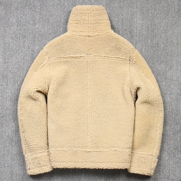 2023 Men's Winter Aviator Real Leather Jacket Sheepskin Shearling Genuine Leather Rock Jackets High Quality B3 Bomber Male Coats