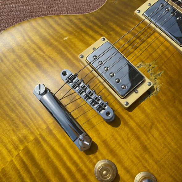 Custom OEM 1959 Vintage aged Gary Moore Greeny Kirk Heavy Relic LP shape 1piece neck&body Electric Guitar，free shipping