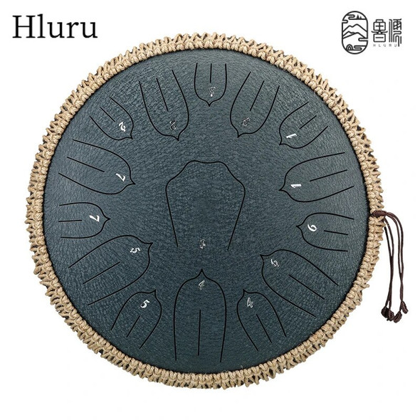 Hluru Glucophone Steel Tongue Drum 15 Notes C/D Tone Music Drum 13 /14 Inch 15 Notes Ethereal Drum Percussion Musical Instrument