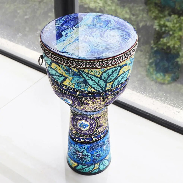 8.5 Inch Beautiful African Djembe Drum Colorful Cloth Art ABS Barrel PVC Skin for Children Hand Drum Musical Instrument Tambor