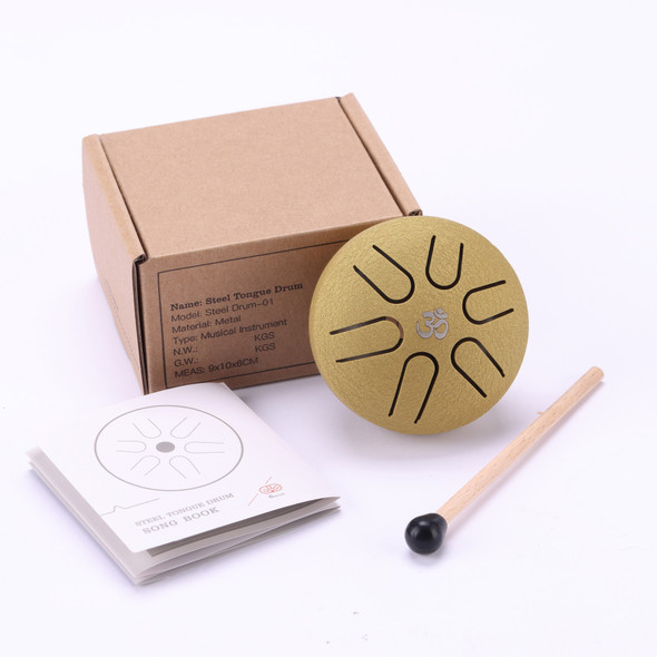 Hluru Glucophone Mini Steel Tongue Drum 3 Inch Ethereal Drum 6 notes Hand Pan Drum Instrument Musical Instrument