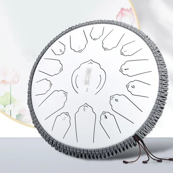 13 Inch 15 Tone Steel Tongue Drum with Drumsticks Professional Percussion Instruments Psychotherapy Meditation Gift for Beginner