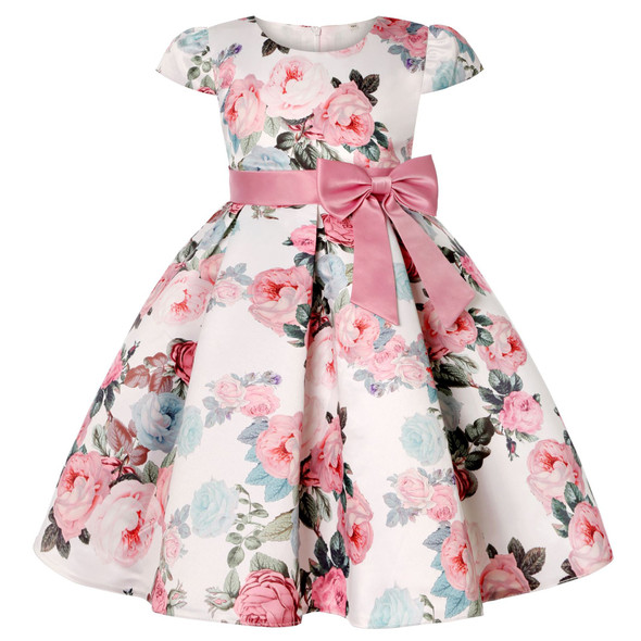 New Girls Kids Flower Elegant Causal Princess Party Dresses Children Clothing Christmas Birthday Wedding Party Baby Girl Dress