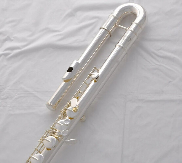 High Quality Silver/Red C Major Angled Bass Flute Ensemble