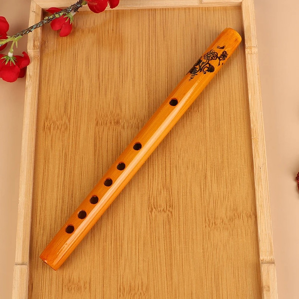 Chinese Traditional 6 Holes Bamboo Flute Instrument Vertical Flute Clarinet Student Musical Instrument Wood Color For Beginner