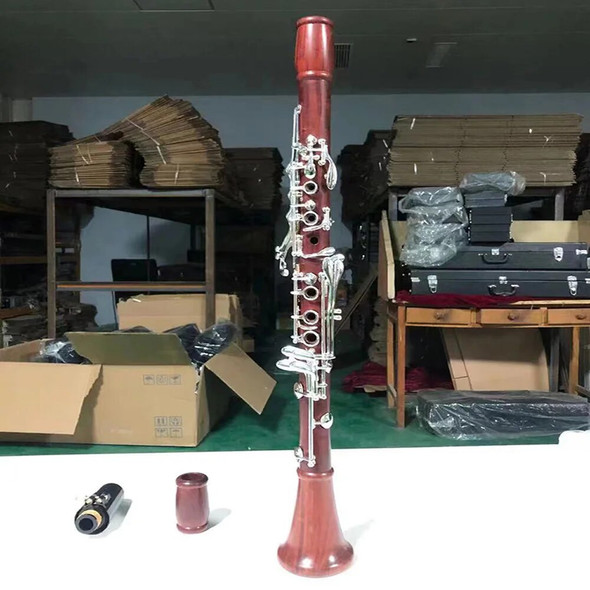 SLADE Professional Clarinet in Bb with 17 Keys Rosewood White Brass Keys Clarinet for Band Students Beginners