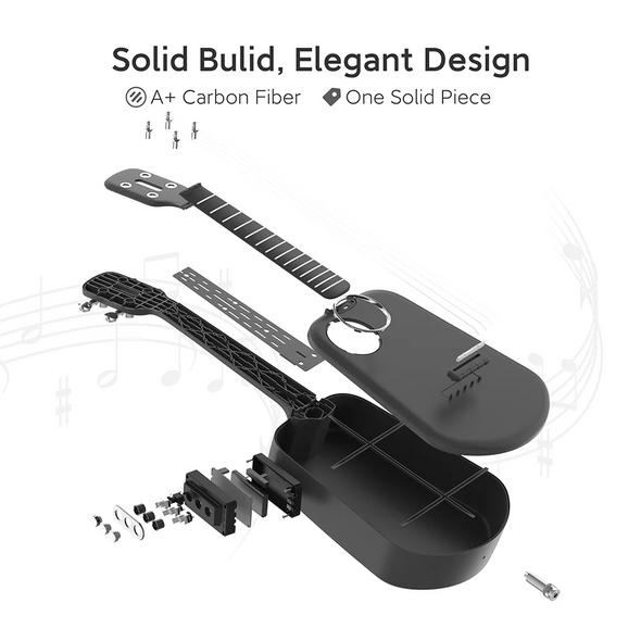 Populele 2 Pro 23 Inch Built-in Preamplifier Smart Ukulele Carbon Fiber APP Control Bluetooth 5.0 With Led Lamp Beads