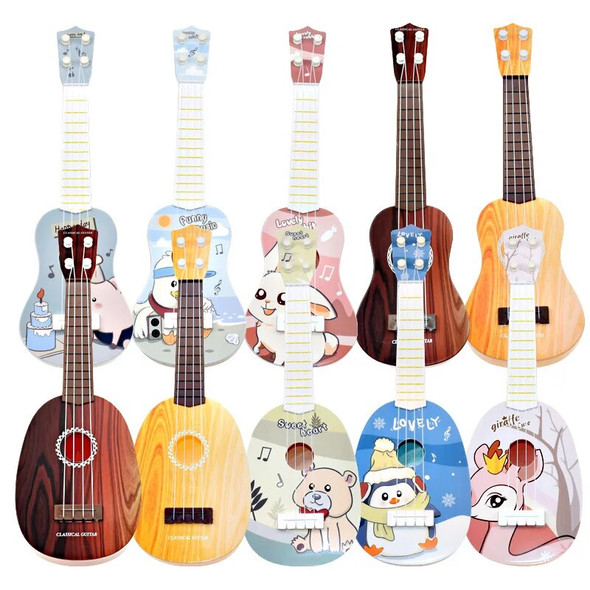 Children's Trumpet Simulation Instrument Ukulele Guitar Mini Four-string Playable Early Education Musical Toy