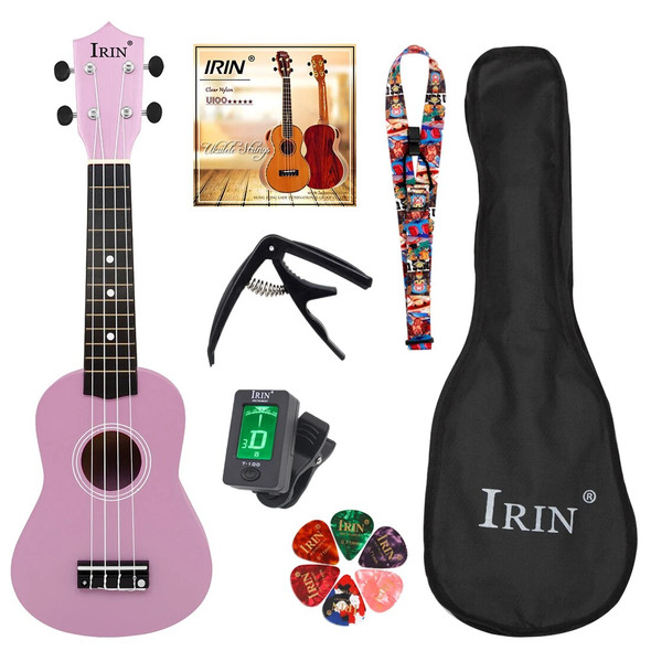 21 Inch Color Ukulele Basswood Panel Ukulele Set with Case Accessories Professional Stringed Instruments Ukulele for Practice