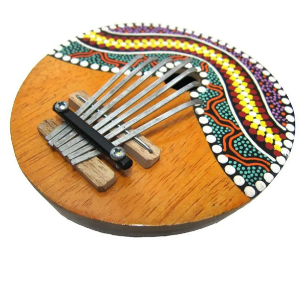 7 Keys Coconut Shell Thumb Piano Adults Kids Kalimba Thumb Piano Finger Piano Colorful Hand Painted Thumb Piano Musical Kalimba