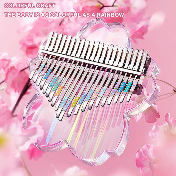 17/21 Keys Kalimba Transparent Acrylic Thumb Piano Children Enlightenment Music Toys With Note Stickers Finger Case Accessories