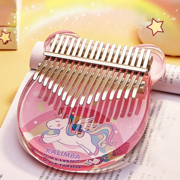 Acrylic Kalimba 17 21 Keys Cute Chromatic Kalimbas Portable Mini Thumb Piano Children Beginners Musical Keyboard Accessories