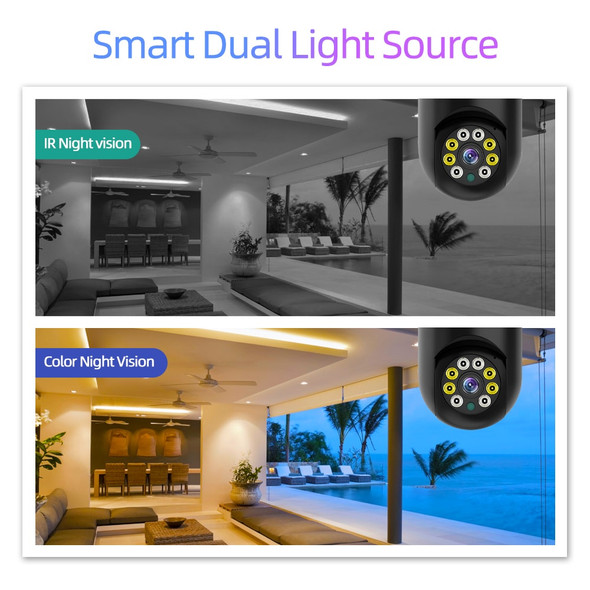 YI IOT 5G 2.4G Dual Band 5MP Full Color Night Vision E27 Bulb Wifi Camera Two Way Audio Auto Tracking Smart Home Security Camera