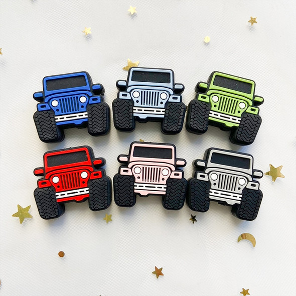 10pcs BPA Free Baby Silicone Beads Cartoon Jeep Beads DIY Teeth Necklace Food Grade Baby Shower Gift