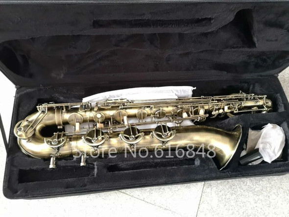 MARGEWATE Professional Baritone Saxophone High Quality Brass Tube Antique Copper Can Be Customized Logo Sax Free Shipping MARGEWATE Professional Baritone Saxophone High Quality Brass Tube Antique Copper Can Be Customized Logo Sax Free Shipping