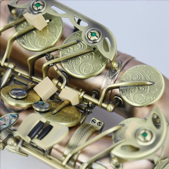 Real picture alto saxophone Eb phosphor copper retro art professional musical instruments and cases free shipping