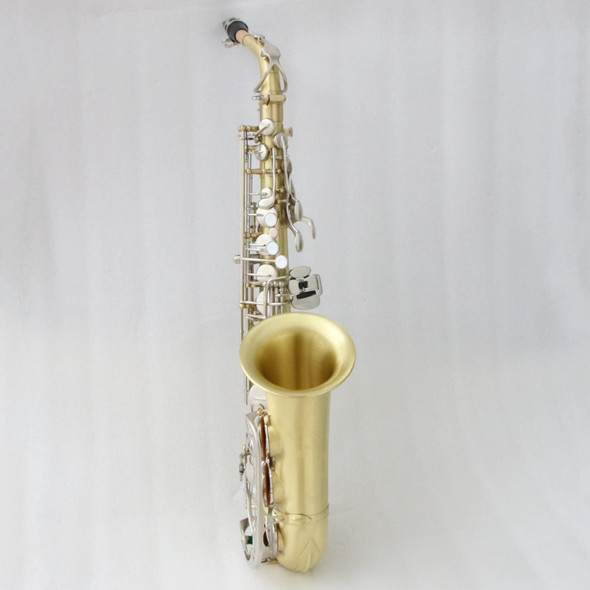 High quality alto saxophone Cheap Eb Saxophone Gold Brush Body, Nickel Brush Keys professional saxophone alto